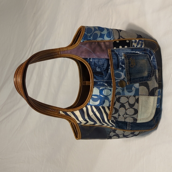Coach Handbags - Coach 10810 Ergo Blue Denim Patchwork Hobo Purse / Carly Style